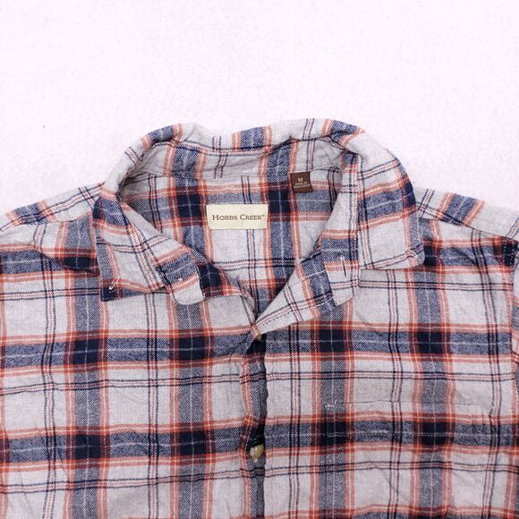 Hobbs Creek Tartan Flannel Casual Button Up Shirt Mens Size Medium Gray Blue - Picture 1 of 10